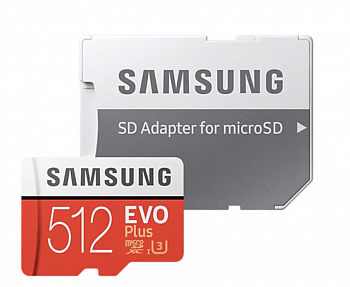 Карта памяти Samsung EVO Plus microSDXC 512ГБ MB-MC512HA/RU + адаптер на SD