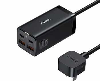 Сетевое зарядное устройство Baseus GaN3 Pro Desktop Fast Charger 2 USB+2 USB-C 100W EU черный