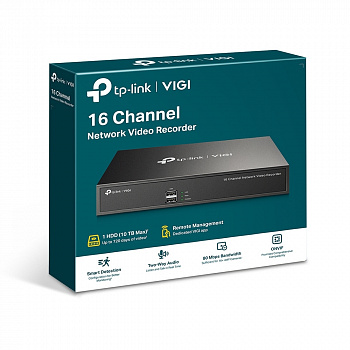 Регистратор TP-Link 16 Channel VIGI NVR1016H черный
