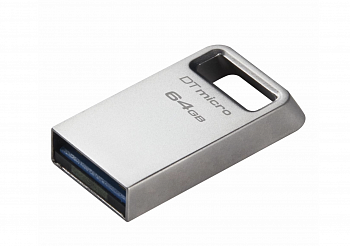Флеш-накопитель Kingston 64GB DataTraveler Micro USB Flash Drive DTMC3G2/64GB металл/серебристый
