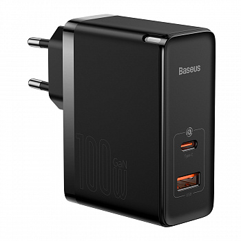 Сетевое зарядное устройство Baseus GaN5 Pro Fast Charger C+U 100W EU черный