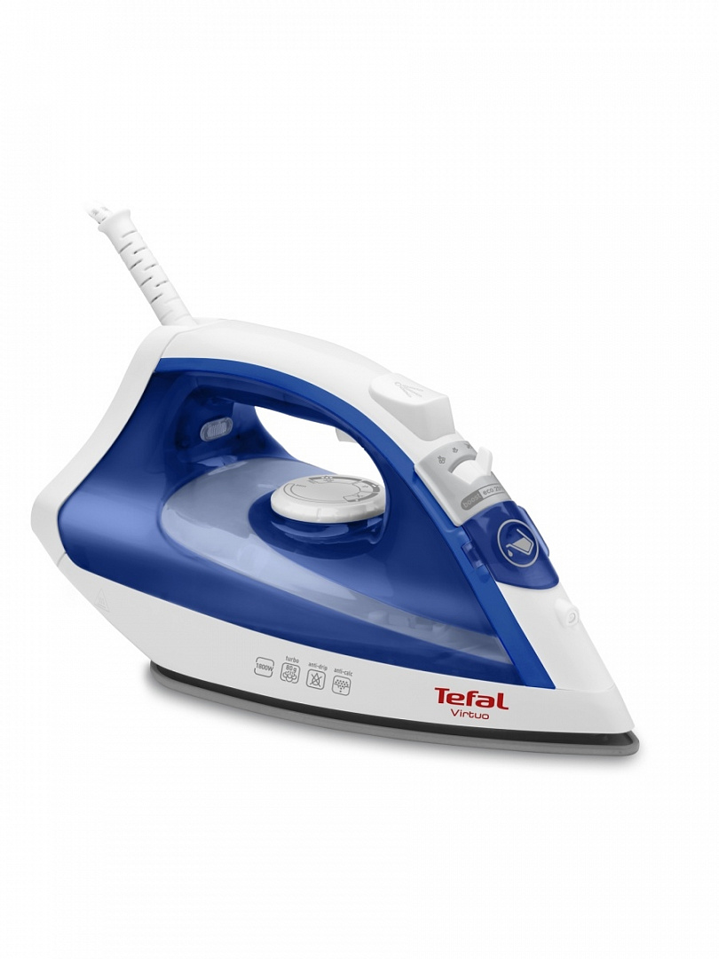 Утюг tefal virtuo fv1711e0 синий белый