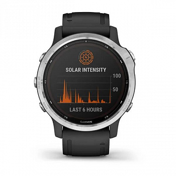 Смарт-часы Garmin Fenix 6S Solar NFC серебристый/черный